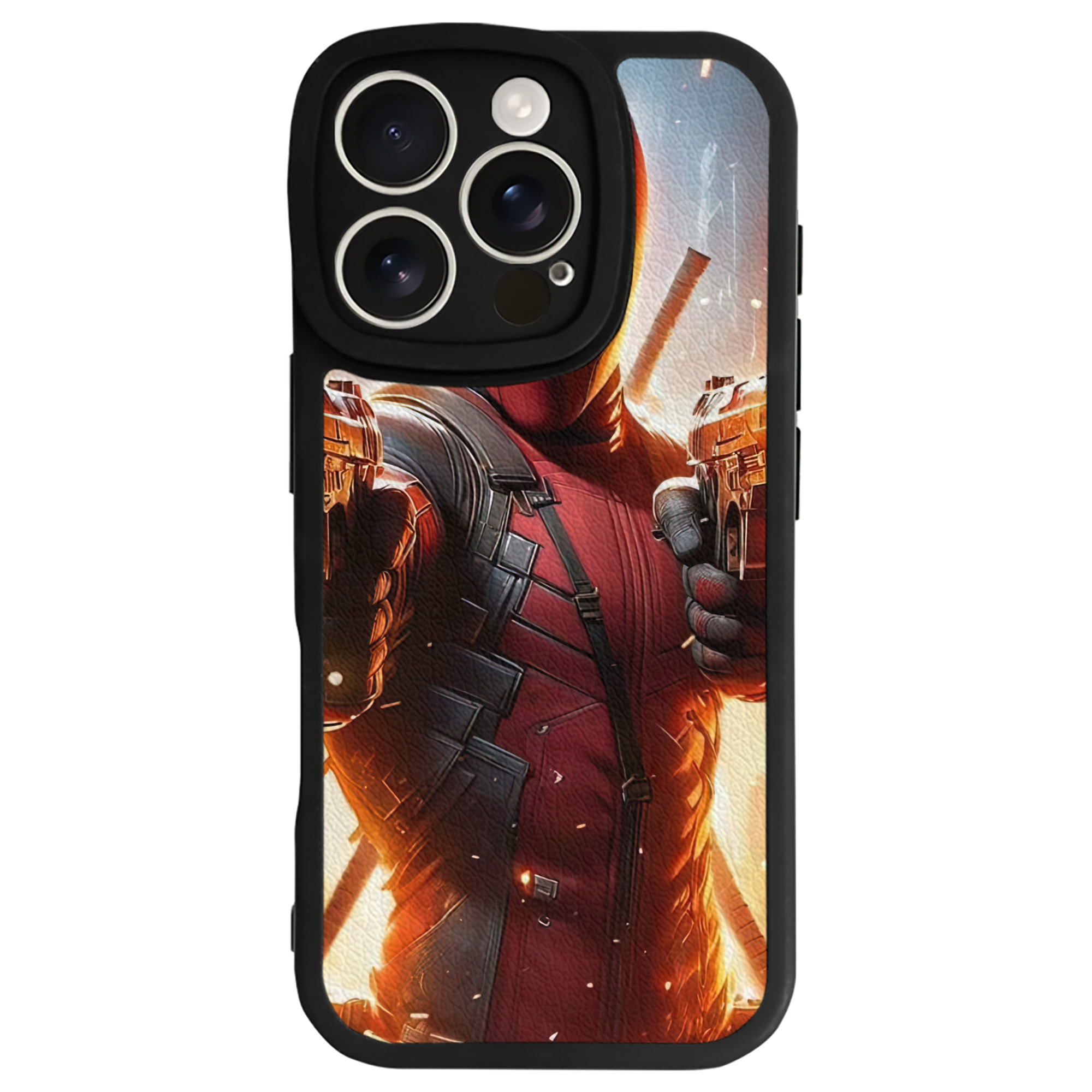 （画像用） Deadpool デッドプール 【iPhone 16シリーズ対応】シリコンスマホケース（レザー調） 材質：シリコン